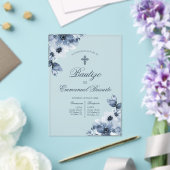 Jungen blaue Taufe mit Kreuz  Acryleinladungen (In Situ (Hochzeit))
