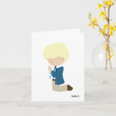 Jungen (Blonde Hair) Erste heilige Kommune Karte (Gelbe Blume)
