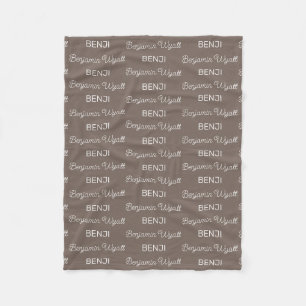 Jungen Braun Personalisierte Schrift Name Fleecedecke