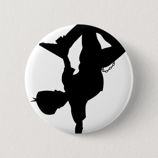 Jungen-Bruch-Tänzer-Silhouette-Knopf-Abzeichen Button (Vorderseite)