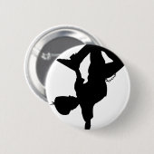 Jungen-Bruch-Tänzer-Silhouette-Knopf-Abzeichen Button (Vorne & Hinten)