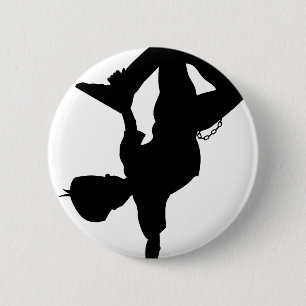 Jungen-Bruch-Tänzer-Silhouette-Knopf-Abzeichen Button