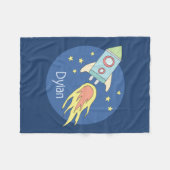 Jungen-bunte Rocket-Schiffs-Raum-Galaxie und Name Fleecedecke (Vorderseite (Horizontal))