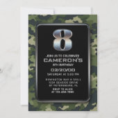 Jungen Camouflage Jagdarmee 8. Geburtstag Einladung (Vorderseite)