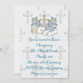 Jungen Christening Shoes Einladung (Vorderseite)