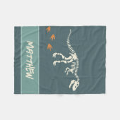 Jungen Cool Blue Dinosaur Fossil Kinder Fleecedecke (Vorderseite (Horizontal))