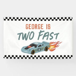 Jungen Cool zwei schnelle 2. Geburtstag Hot Car Banner