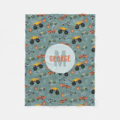 Jungen Coole Hot Racing Car Muster Monogram Kids Fleecedecke (Vorderseite)