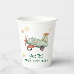 Jungen Coole moderne bunte Flugzeug-Geburtstagsfei Pappbecher