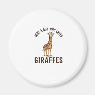 Jungen, der Giraffen liebt Vintage-Stich-Shirt_1 Magnet