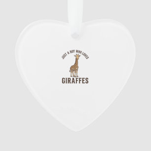 Jungen, der Giraffen liebt Vintage-Stich-Shirt_1 Ornament