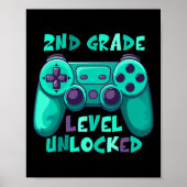 Jungen der zweiten Klasse Gamer Level CK bis Schul Poster (Vorne)