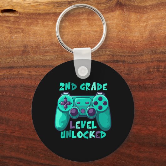 Jungen der zweiten Klasse Gamer Level CK bis Schul Schlüsselanhänger (Vorderseite)