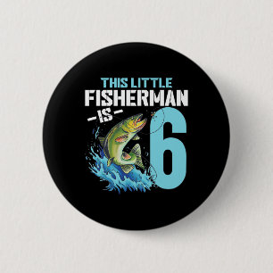 Jungen, die Shirt zum Geburtstag fischen 6 Jahre a Button