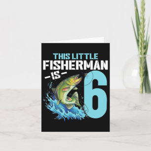 Jungen, die Shirt zum Geburtstag fischen 6 Jahre a Karte