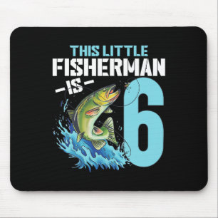 Jungen, die Shirt zum Geburtstag fischen 6 Jahre a Mousepad