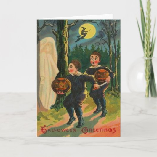 Jungen, die von Geistern gejagt wurden Karte (Vorderseite)