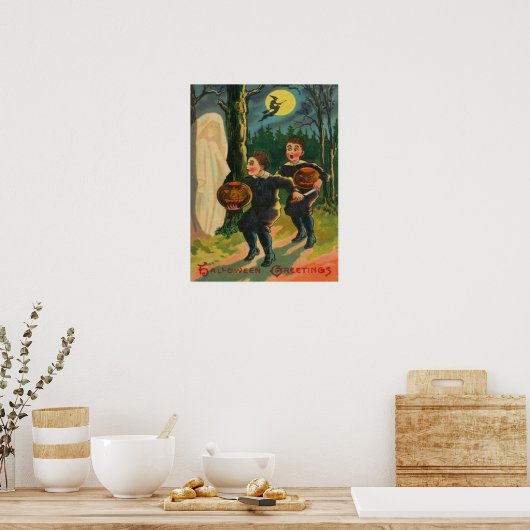 Jungen, die von Geistern gejagt wurden Poster (Küche)