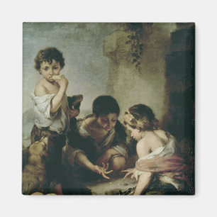 Jungen, die Würfel, c.1670-75 spielen Magnet