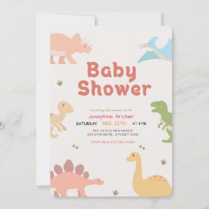 Jungen Dino Dinosaurier Baby-Party Einladung