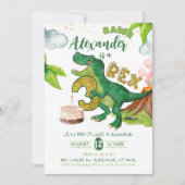 Jungen-Dinosaurier 3-rex Geburtstag  Einladung (Vorderseite)