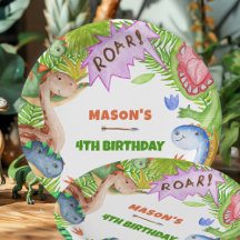 Jungen-Dinosaurier 4. Geburtstag