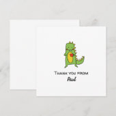 Jungen Dinosaurier danke Ihnen Aufkleber Gastgesch Einladung (Vorne/Hinten)