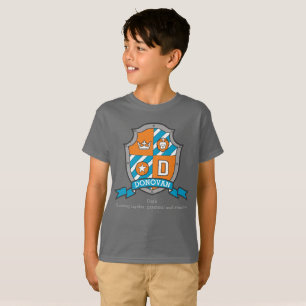 Jungen-Donovannamen- u. -bedeutungsritterschild T-Shirt