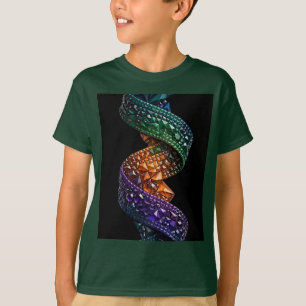 Jungen Dunkler Regenbogen 3D Kristall Mosaik T-Shi T-Shirt