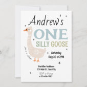 Jungen ein Albernes Gänse Sommerkinder erster Gebu Einladung (Vorderseite)