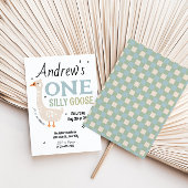 Jungen ein Albernes Gänse Sommerkinder erster Gebu Einladung