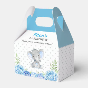 Jungen-Elefant-erstes Geburtstags-Party wenig Geschenkschachtel