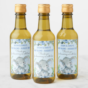 Jungen-Elefanten-Baby-Party-Min-Weinetiketten Weinetikett