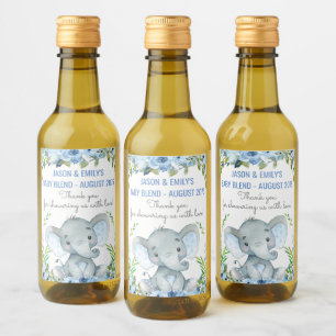 Jungen-Elefanten-Baby-Party-Miniflaschenetiketten Weinetikett