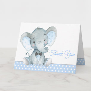 Jungen-Elefanten-Baby-Shower-Dankeskarten Dankeskarte