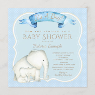 Jungen-Elefanten-Baby-Shower-Einladungen Einladung