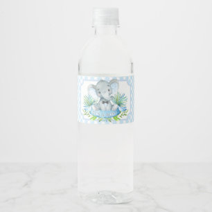 Jungen-Elefanten-Baby-Shower-Wasserflaschen-Etiket Wasserflaschenetikett