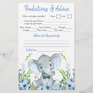 Jungen-Elefanten-Fliege-Baby-Shower-Doppelspiel Flyer