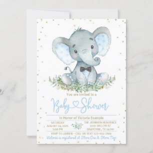 Jungen-Elefanten-Fliege-Baby-Shower-Einladung Einladung