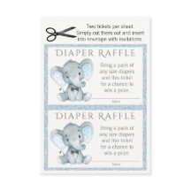 Jungen-Elefanten-Windel-Raffle-Tickets