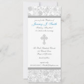 Jungen-elegante Quertaufeinladungen Einladung (Vorderseite)