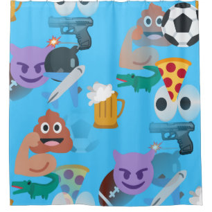 Jungen-Emoji-Duschvorhang Badezimmer Duschvorhang