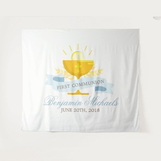 Jungen Erste Heilige Kommune Personalisiert Wandteppich (Vorderseite (Horizontal))