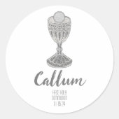 Jungen Erste Heilige Kommune Runder Aufkleber (Vorderseite)