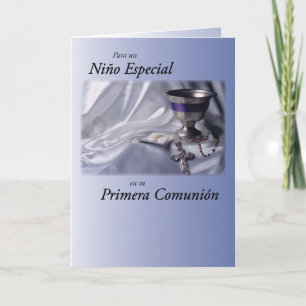 Jungen-erste heilige Kommunion auf spanisch Karte