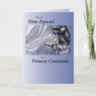 Jungen-erste heilige Kommunion auf spanisch Karte