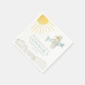 Jungen Erste Reise um das Sun Flugzeug 1. Geburtst Serviette (Ecke)