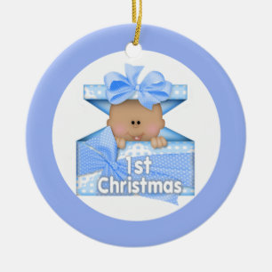 Jungen-erstes Weihnachten 2 Keramik Ornament