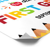 Jungen farbenfroher erster Schultag Poster (Ecke)