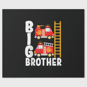 Jungen-Feuerwehrauto-Feuer-Thema-Großer-Bruder-Feu Geschenkpapier